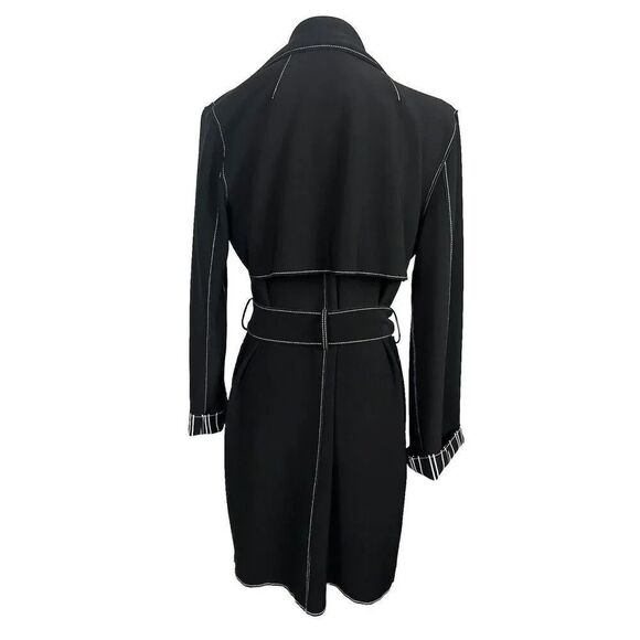 CHICO'S Travelers Contrast Trim Trench Coat Women’s Chico’s Size 0/4-6 - Picture 4 of 9